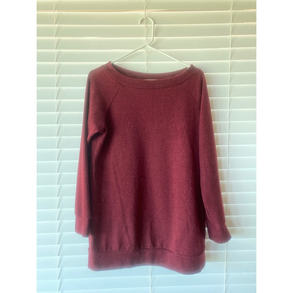 Burgundy Off the Shoulder Maternity Sweater